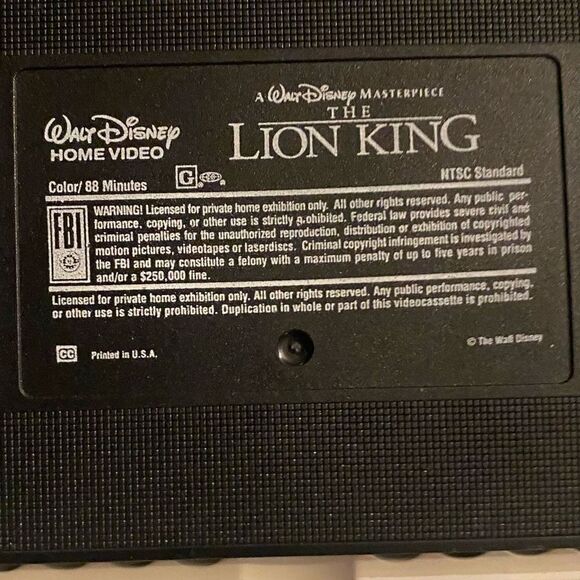 DISNEY Masterpiece ‎ Classic VTG  Tapes Cinderella Lion King Aladdin Pinocchio - Picture 4 of 9